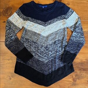 Apt. 9 Women's Chevron Knit Sweater - Navy, Gray, Cream